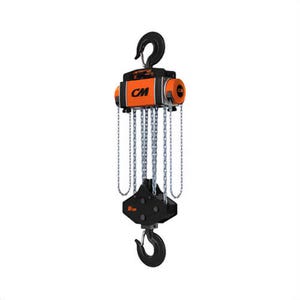CM® HU15000GB30 Hurricane™ 360° Hand Chain Hoist with Army-Type Integrated Geared Trolley, 6 Reeving, 30 ft Lift, 15 ton