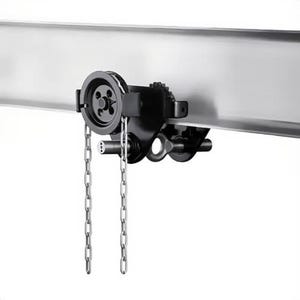 CM® HTG0500B HTG Geared Clevis Trolley, Large Beam Width, 70.87 in Min Radius, 1.58 in Flange Thickness, 5 ton