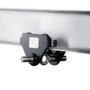 CM® HTP0200A HTP Plain Clevis Trolley, Small Beam Width, 45.28 in Min Radius, 0.99 in Flange Thickness, 2 ton