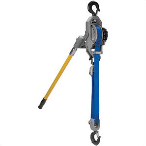 CM® 04492WC Little Mule® Lineman's Strap Hoist Puller, Standard Hooks with Heavy Duty Swivel Gate Latches, Blue, 30 in Handle