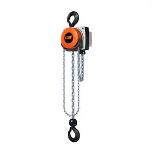 CM® 5628A Hurricane™ 360 Single Reeved Hand Chain Hoist, 1 ton Load, 20 ft H Lifting, 14 in Min Between Hooks, 54 lb Rated