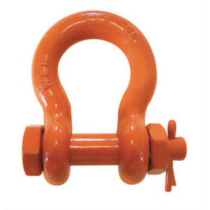 CM® M858P Super Strong Anchor Shackle, Orange Powder Coated Bolt, Nut and Cotter, 35 ton Working Load Limit, 2 in