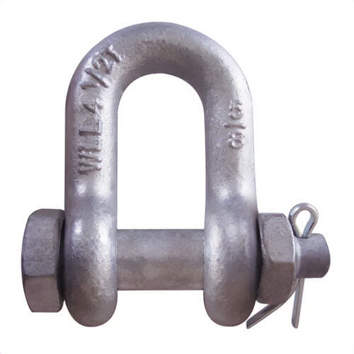 CM® M958G Super Strong Chain Shackle, Galvanized Bolt, Nut and Cotter, 35 ton Working Load Limit, 2 in