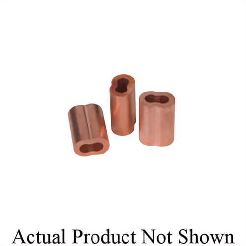 Continental 5006-6 Oval Sleeve, 3/16 in, Copper, Zinc Plated, Use with Cable