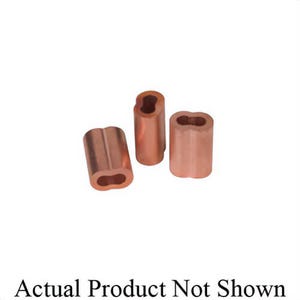 Continental 5006-2 Oval Sleeve, 1/16 in, Copper, Zinc Plated, Use with Cable