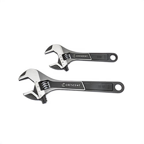 Crescent® ATWJ2610VS Standard Length Adjustable Wide Jaw Wrench Set, 2 pc, 6 to 10 in, Black Phosphate