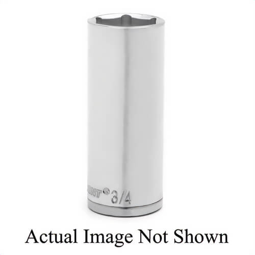 Crescent® CDDS8N Socket, Imperial, Hex Drive, 1/4 in Drive, Deep Socket, 7/16 in Socket, 2 in OAL, 0.8 in Opening Depth