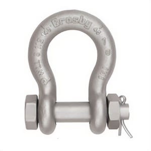 Crosby® 1219598 Anchor Shackle, Series: G-2130A, 12 ton, 1-1/4 in, 1-3/8 in Pin dia, Bolt Pin, 4.69 in Inner Length, 3-1/4 in Inner Width