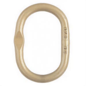 Crosby® 1257632 A-344 Welded Master Link with Engineered Flat, 2 in Trade Size, 99,200 lb WLL, Grade 80 Alloy Steel, Oblong / Oval