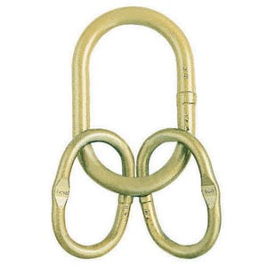 Crosby® 1258142 A-347 Welded Master Link Assembly with Engineered Flat, 1-1/8 in Trade, 11.2 ton Load, 8 Grade, Alloy Steel