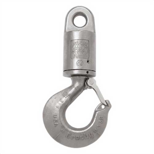 Crosby® 1016547 Angular Contact Bearing Swivel, Eye/Hook, Series: AS-6, 8.5 ton Load, 3/4 in Trade, Forged Alloy Steel, 3 in Eye