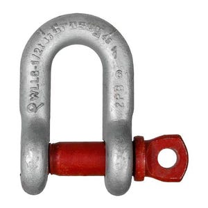 Crosby® G-210 Series Screw Pin Chain Shackle, Carbon Steel Body, Alloy Screw Pin, Hot Dip Galvanized, Various Shackle Sizes