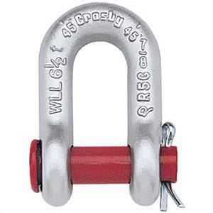Crosby® G-215 Round Pin Chain Shackles, Quenched and Tempered Forged Steel with Alloy Pins, Hot-Dipped Galvanized