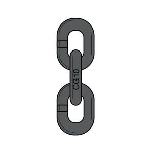 Crosby® 273876 Spectrum 10® Chain, 1 in Trade, 59700 lb Load, 100 Grade, Alloy Steel, Black, Per Foot