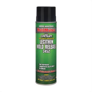 Crown® by Aervoe® 3452 Lecithin Mold Release Lubricant, 16 oz Aerosol Can, Clear, 40 to 110°F
