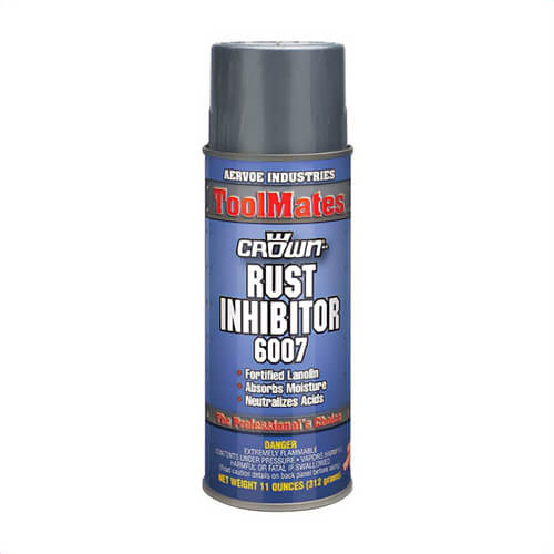 Crown® by Aervoe® 6007 Rust Inhibitor, 16 oz Aerosol Can, Light Amber, Lanolin, 0.67 Specific Gravity, 0.9 VOC