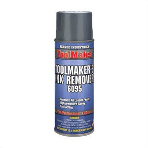 Crown® by Aervoe® 6095 Toolmaker's Ink Remover, 16 oz Aerosol Can, Clear, Non-Foaming Liquid, 0.71 Specific Gravity