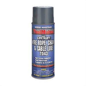 Crown® by Aervoe® 7043 Wire Rope/Chain/Cable Lubricant, 16 oz Aerosol Can, Black, 0.8 Specific Gravity, 0.71 VOC