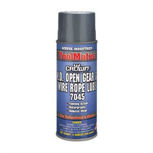 Crown® by Aervoe® 7045 High Grade Open Gear and Wire Rope Lubricant, 16 oz Aerosol Can, Black, 0.8