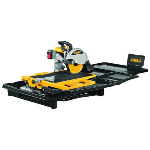 DeWALT® D36000 Corded Heavy Duty High Capacity Portable Wet Tile Saw, 10 in dia Blade, 5/8 in Arbor/Shank, 2-1/2 in 45°  Capacity