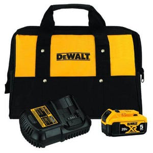 DeWALT® 20V MAX* DCB205CK Premium Battery and Charger Kit, Use with 20V MAX* Cordless Tools, Li-Ion Battery, 1.5 hr Charging