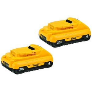 DeWALT® DCB240-2 Compact Battery, 4 Ah 20V MAX* Lithium-Ion Battery, 20 VDC Charge, For Use with 20V MAX* Tools and Chargers