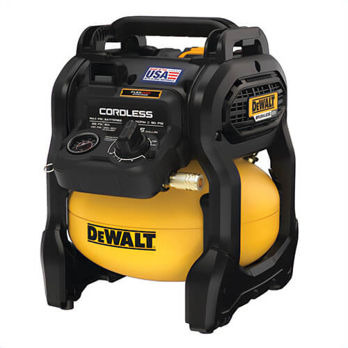 DeWALT® DCC2520T1 Cordless Air Compressor, 1 scfm Flow Rate, 0.4 hp, 140 psi Pressure, 2-1/2 gal Pancake Tank