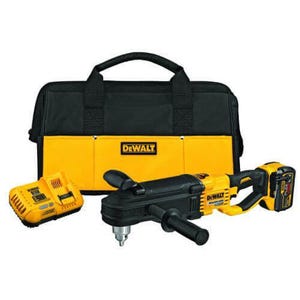 DeWALT® FlexVolt® DCD470X1 Brushless Right Angle In-line Stud and Joist Drill Kit with E-Clutch® System, 1/2 in Keyed Chuck, 60 VAC