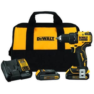 DeWALT® DCD708C2 ATOMIC Brushless Cordless Compact Drill/Driver Kit, 1/2 in Chuck, 20 VDC, 0 to 450/0 to 1650 rpm No-Load, 6.3 in OAL