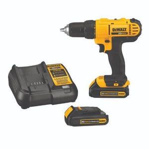 DeWALT® 20V MAX* MATRIX™ DCD771C2 Compact Drill/Driver Kit, 1/2 in Chuck, 20 VDC, 0 to 450/0 to 1500 rpm No-Load, 8-3/4 in OAL, Lithium-Ion Battery
