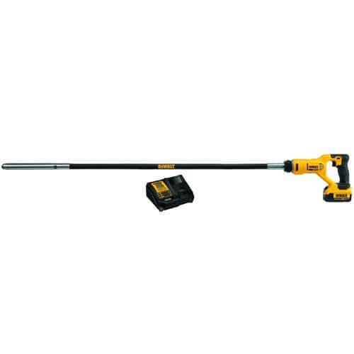 DeWALT® 20V MAX* DCE531M1 Cordless Concrete Vibrator Kit, 4 ft L Shaft, 1-1/8 in dia Head, 20 V, Li-Ion Battery
