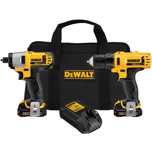 DeWALT® DCK211S2 Compact Cordless Drill/Driver/Impact Driver Combo Kit, Tools: Drill Driver, Impact Driver, 12 VDC