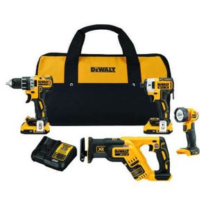 DeWALT® 20V MAX* Matrix™ DCK484D2 4-Tool Cordless Combination Kit, Tools: Drill, Impact Driver, Reciprocating Saw and Worklight