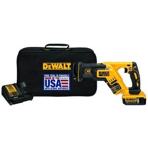 DeWALT® 20V MAX* DCS367P1 XR™ Brushless Cordless Reciprocating Saw Kit, 1-1/8 in L Stroke, 0 to 2900 spm, Straight Cut, 20 V, 14-1/2 in OAL