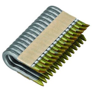 DeWALT® DFS9150B1G Barbed Fencing Round Crown Staple, 1/2 in W Crown, 1-1/2 in L Leg, Divergent Point, Paper Collation, 9 ga