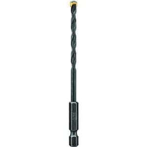 DeWALT® DW2573 Rapid Load® Masonry Drill Bit, 3/16 in Drill Bit, 1/4 in Hex/Straight Shank, 3 in D Cutting, Carbide Cutting Edge
