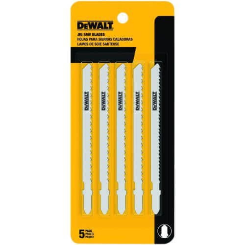 DeWALT® DW3753-5 High Performance Industrial Grade Premium Jig Saw Blade, 4 in L x 1/4 in W, 6 TPI, Cobalt Steel Cutting Edge, Cobalt Steel Body