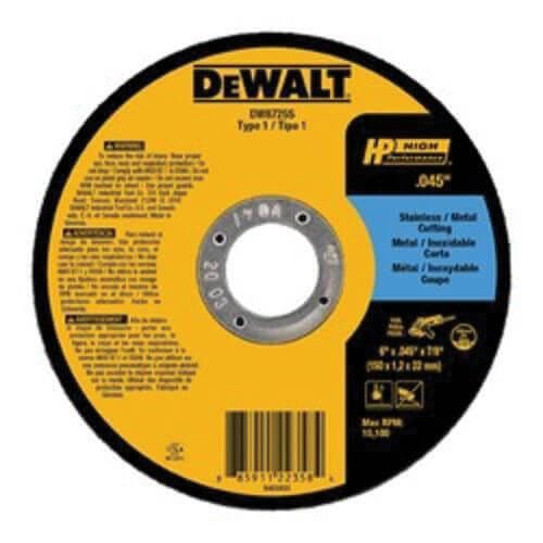 DeWALT® HP™ DW8725S Contaminant-Free Thin Cut-Off Wheel, 6 in dia x 0.045 in Thick, 7/8 in Center Hole, 60 Grit