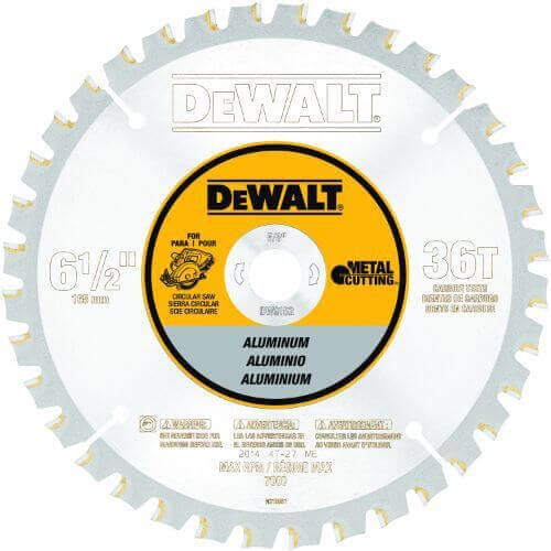 DeWALT® DW9152 Circular Saw Blade, 6-1/2 in dia x 0.039 in Thick, 5/8 in Arbor, Carbide Blade, 36 Teeth