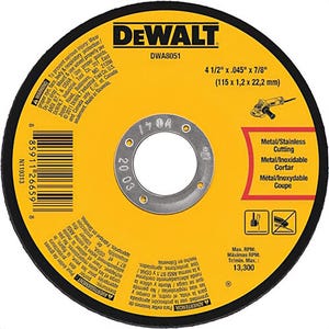 DeWALT® DWA8051 Metal Cut-Off Wheel, Small dia, 4-1/2 in Wheel dia