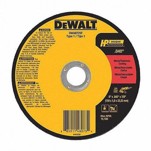 DeWALT® DWA8726F HP™ Type 1 Cut-Off Wheel, 60 Grit, Aluminum Oxide Abrasive