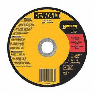 DeWALT® DWA8726F HP™ Type 1 Cut-Off Wheel, 60 Grit, Aluminum Oxide Abrasive