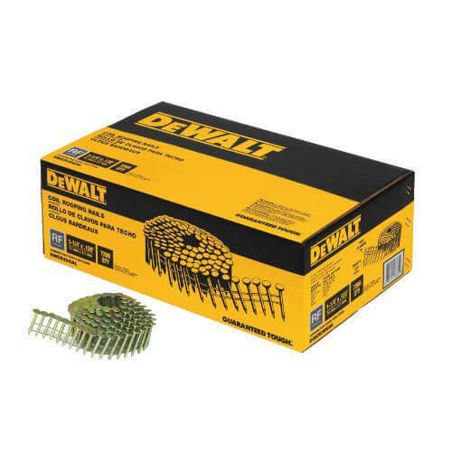 DeWALT® DWCR3DGAL Coil Roofing Nail, 1-1/4 in L, 0.12 ga, Steel, Electro-Galvanized