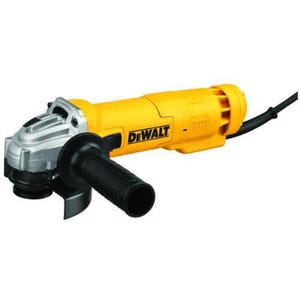 DeWALT® DWE4214 Low Profile Small Electric Angle Grinder, 4-1/2 in dia Wheel, 5/8-11 UNC Arbor/Shank, 120 VAC, Black/Yellow