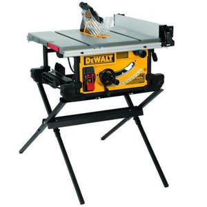 DeWALT® DWE7491X Jobsite Table Saw with Scissor Stand, 10 in dia Blade, 5/8 in Arbor/Shank, 2-1/2 in 45° Capacity, 3-1/8 in 90° Capacity