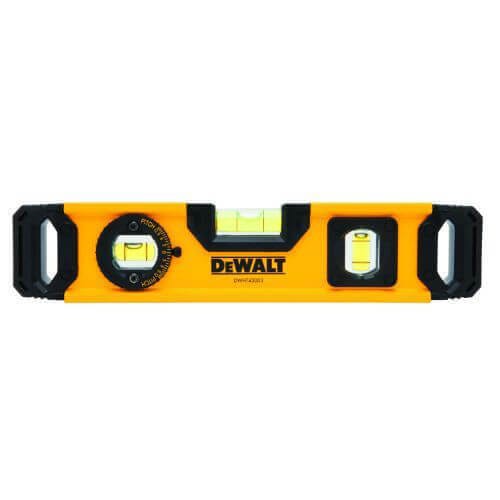 DeWALT® DWHT43003 Magnetic Torpedo Level, 9.7 in L, 3 Vials, Aluminum, (1) Level/(1) 45°/(1) Plumb Vial Position
