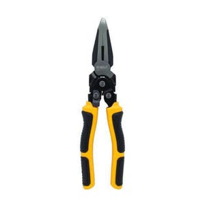 DeWALT® DWHT70277 Compound Action Long Nose Plier, Knurled/Straight Chrome Vanadium Steel Jaw, 6 in L x 1/2 in W Jaw