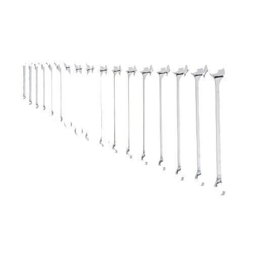 DeWALT® DWMT19234 Standard Combination Wrench Set, 17 pc, 1/4 to 1-1/16 in, 15° Open Offset, 13° Box Offset, Polished Chrome