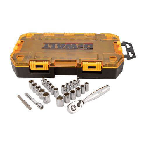 DeWALT® DWMT73805 Socket Set, 6 Points, 1/4 in Drive, 25 pc