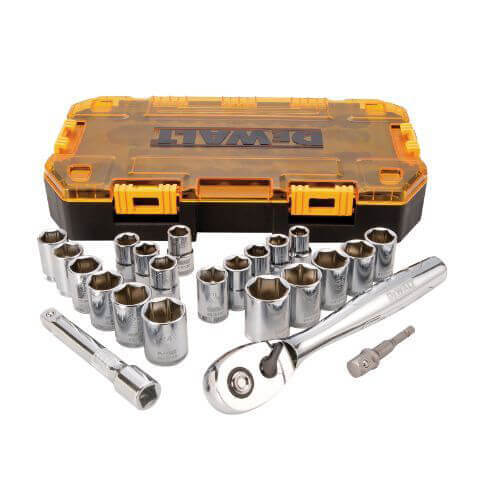 DeWALT® DWMT73813 Combination Socket Set, 6 Points, 1/2 in Drive, 23 pc
